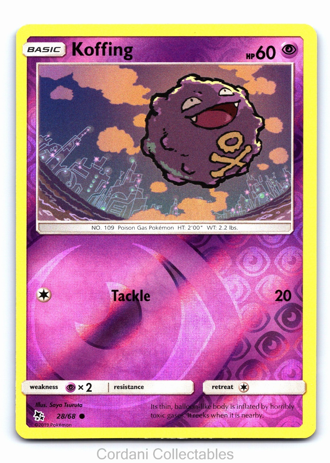 Koffing 28/68 - Hidden Fates - Reverse Holo Pokemon Card - Near Mint