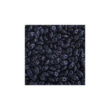 John Bead Czech SuperDuo 2-Hole Beads 100g 2.5x5mm Metallic Suede Dark Blue