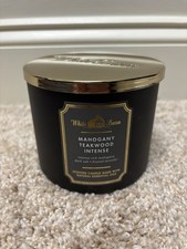 Bath  Body Works White Barn Mahogany Teakwood High Intensity 3-Wick Candle, 14