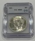 1923 Peace Silver Dollar ICG Certified MS62 Beautiful Coin