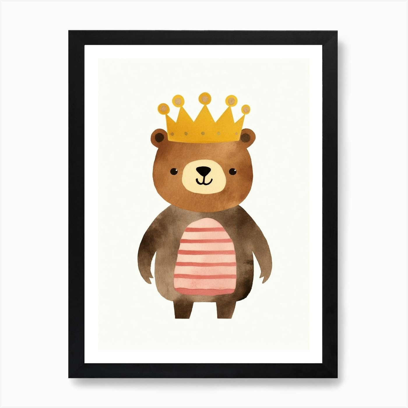 Little Grizzly Bear in Cro Frame Wall Art Canvas Print  