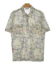 HERMES Polo Shirts GrayxWhite Patterned XL 2200695083014