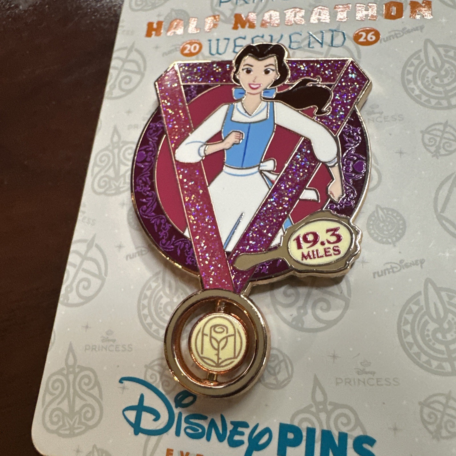 RunDisney Princess Half Marathon Fairytale 2026 Belle Medal Ribbon Pin LE  Run