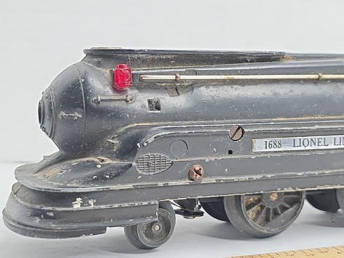 As Is Lionel 1688 O Gaugr Prewar Steam Loco Torpedo Parts/Repair Black Diecast - Picture 2 of 19