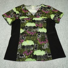 Disney Winnie The Pooh Scrub Top Size Medium Cartoon Print Nursing