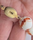 Vtg Chinese Knotted & HP Beaded Necklace Butterfly Porcelain Glass Beads Silver  — photo 2