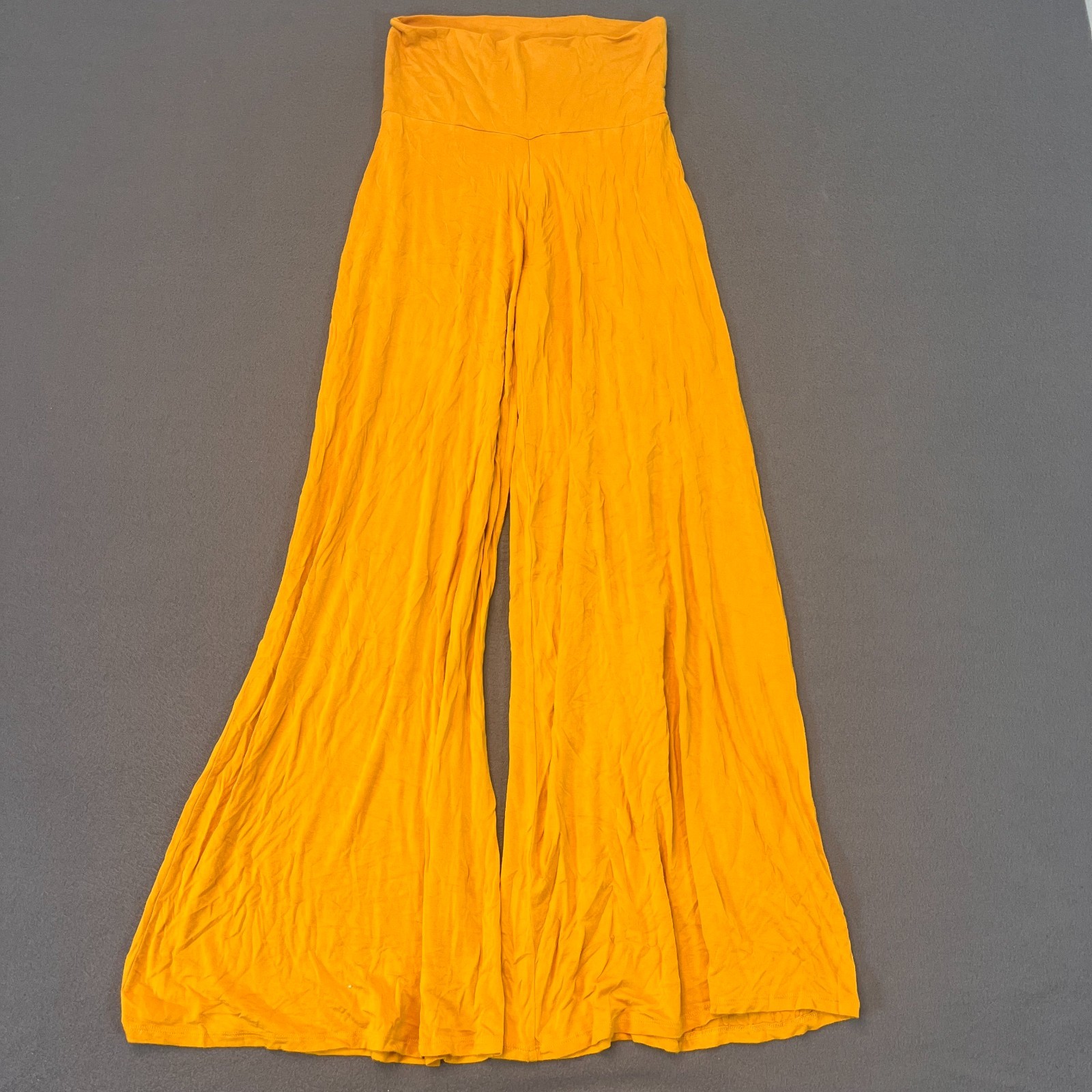 Johnny Women's Bright Yellow Modal Palazzo Pants Wide Leg NWOT
