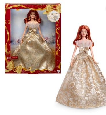 BARBIE SIGNATURE Christmas HOLIDAY DOLL 2025 FASHION COLLECTIBLE RED HAIR GOLD