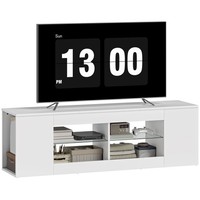 Tv Schrank Lowboard 140 Cm Lang FüR Fernseher Bis Zu 65 Zoll, Weiß