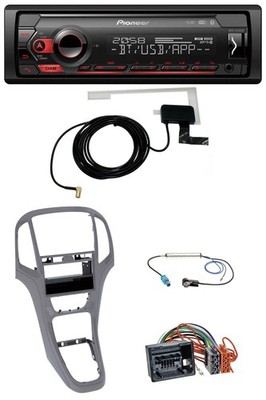 Pioneer DAB USB MP3 Bluetooth Car Stereo for Vauxhall Astra J 2009 Onwards Titanium Grey