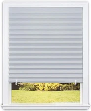 Redi Shade No Tools Original Room Darkening Pleated Paper Shade Gray,36in x 72in