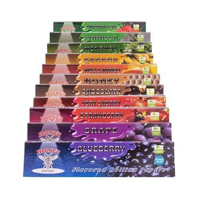 Hornet Flavored Rolling Papers King Size Slim verschiedene Sorten Neu Drehpapier