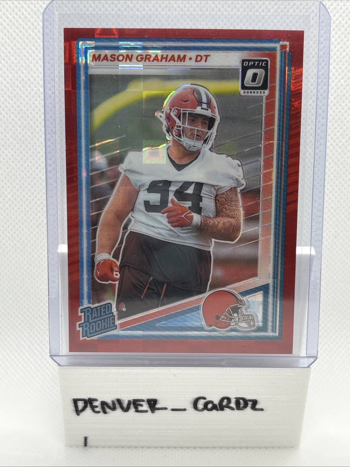 2025 Donruss - Rated Rookie Mason Graham #340 Optic Preview Red Pandora (RC)
