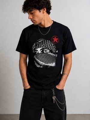 EYN Graphic T-Shirt Black Streetwear Y2K Oversized Unisex Cotton Tee