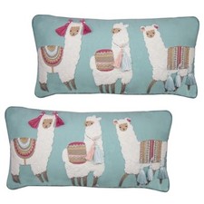 Decorative Pillow Covers,Embroidered Pillow Covers 12x24 Lightblue set of 2 