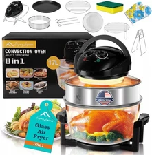 Apsaras 10-In-1 Glass Air Fryer – 17 Qt Countertop Convection Oven, Non-Toxic