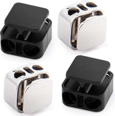 4 Pcs Heavy Duty Cord Locks, Metal Cord Lock End Toggles, Double Hole Spring Sto