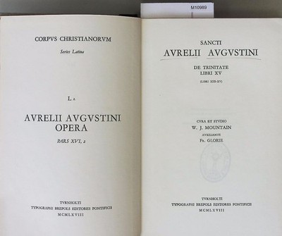 Sancti Aurelii Augustini  de Trinitate Libri. Band 15. Corpus Christianorum. Mou