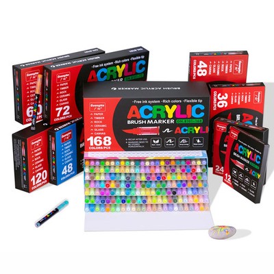 168/120/72/60/48/36/24/12pcs Dual Tips Artist Markers Set Acrylic Marker Set Ide