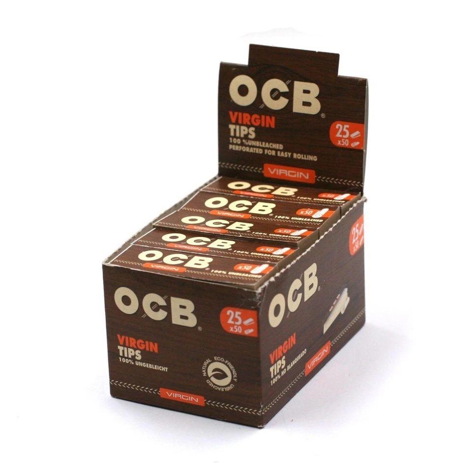 OCB Virgin Unbleached Filter Tips 25×50 – Natural Rolling Tips Box Pack - Image 3 of 4