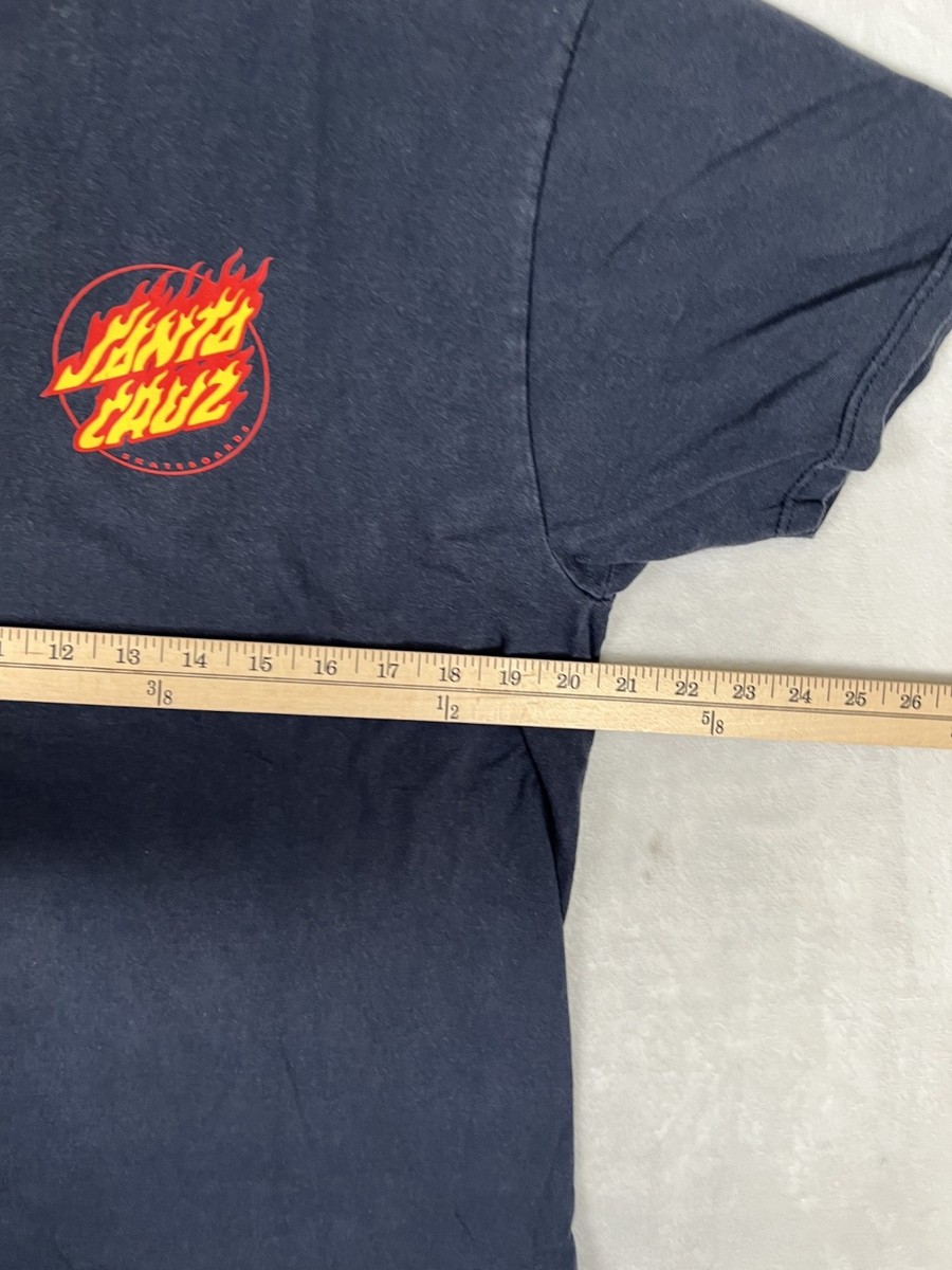 Vintage Santa Cruz Skateboard T-Shirt Size Large Blue OG Logo