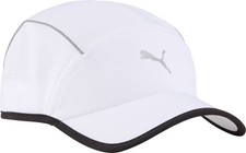 Puma Runner Short Visor 5 Panel Running Cap White Reflective Run Adjustable Hat