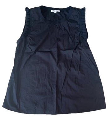 DR2 Women Size Medium Black Solid Ruffle Sleeve Tank