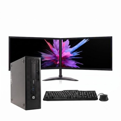 HP EliteDesk 800 G1 SFF PC Intel i7 32GB RAM 1TB SSD Win11 Dual 24'' LED