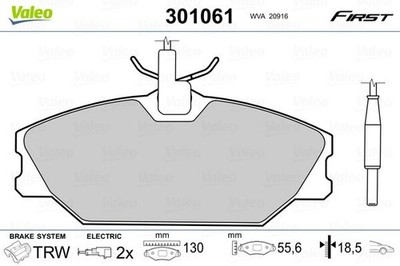 Valeo 301061 Bremsbelagsatz, Scheibenbremse für ALPINE RENAULT