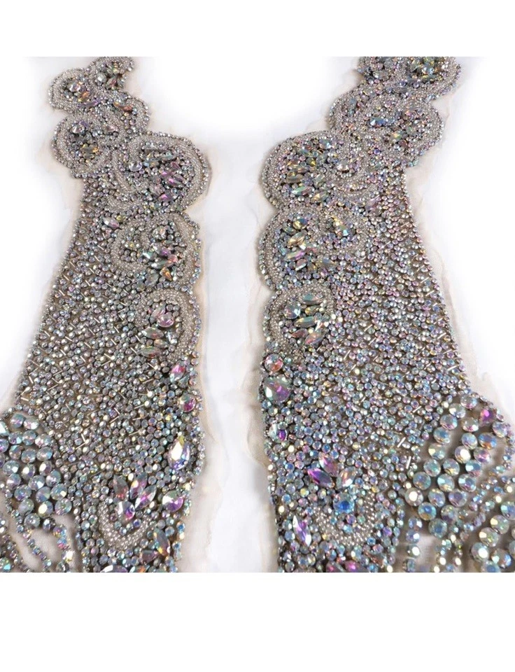 Apliques de corpiño grandes lentejuelas pedrería apliques finos cristales de costura manual a... Foto 4 de 4