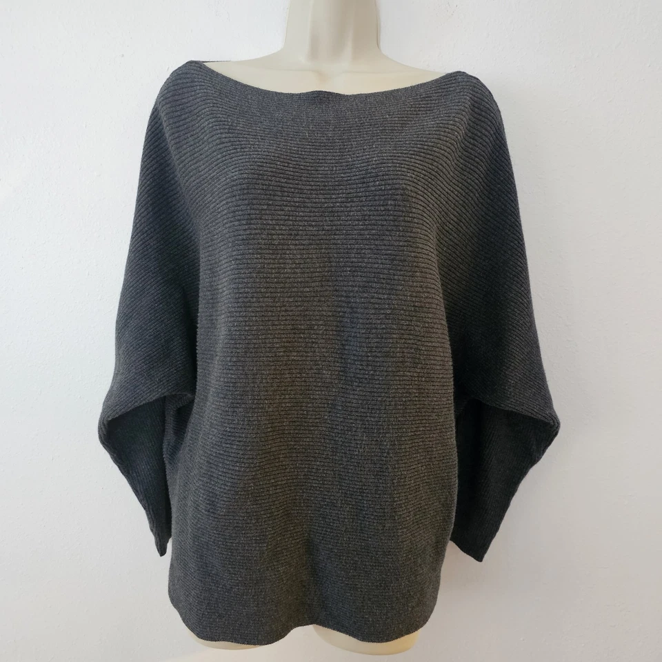Suéter Vince Camuto Gris Acanalado Tejido Top M Dolman Manga Ala de Murciélago Pullover Foto 2 de 4