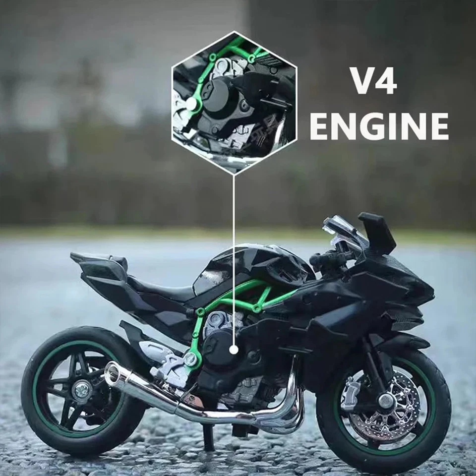 全新 KAWASAKI NINJA H2R 玩具 1: 12 摩托车 压铸模型 | * 免运费 * — 第 3/4 张图片
