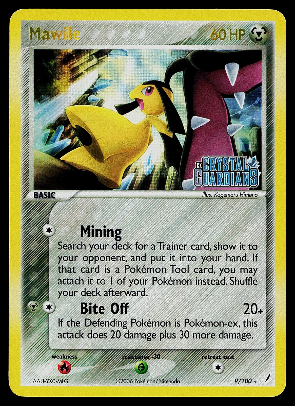 Pokemon Card - Mawile Crystal Guardians 9/100 Rare Reverse Holo STAMPED