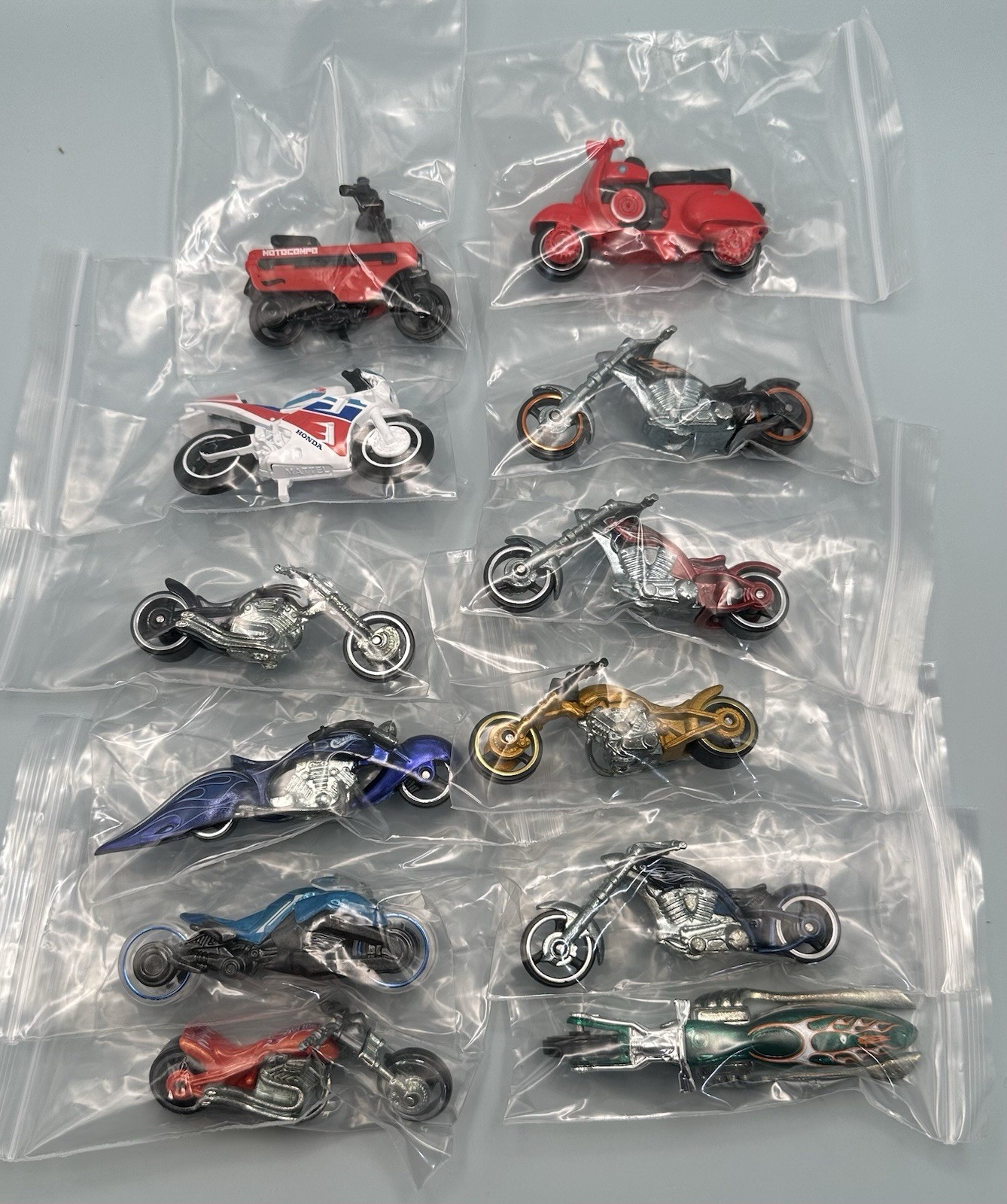 Hot Wheels Motorcycle Bike Scooter Lot Of 12 Fresh Blister Pull PC SALE Toon