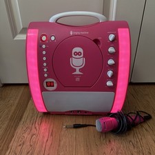 Singing Machine SML363P Pink Portable CDG/Aux Karaoke Machine READ