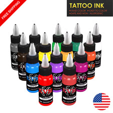1oz 30ml Professional Tattoo Ink 14 Colors Set Body Art Micro Pigment Permanent