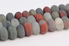 Matte Blood Stone Beads AAA Natural Gemstone Rondelle Loose Beads 6MM 8MM