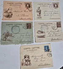 Lot de 5 cartes lettre de l’experance ( vente unitaire 9€)