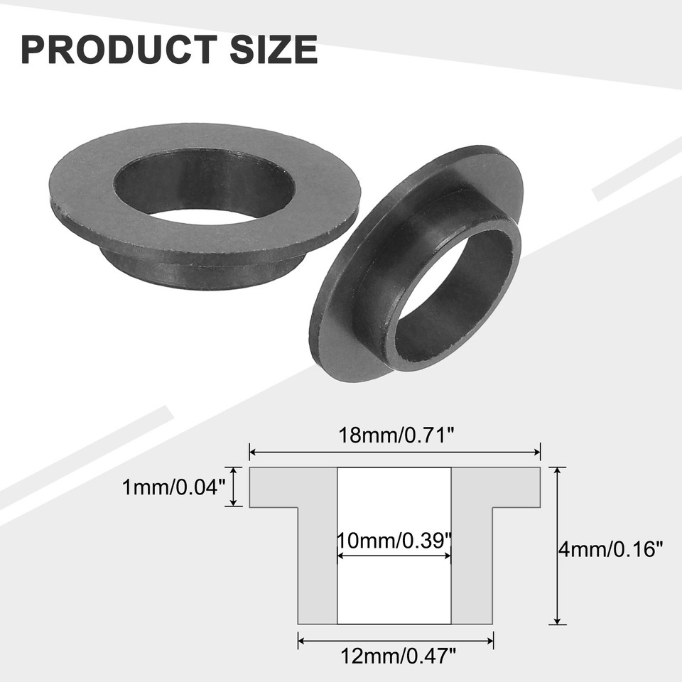 6x POM-Flanschbuchsenlager – 12x14x15 Mm, Selbstschmierend, Schwarz, Für Lineare Anwendungen