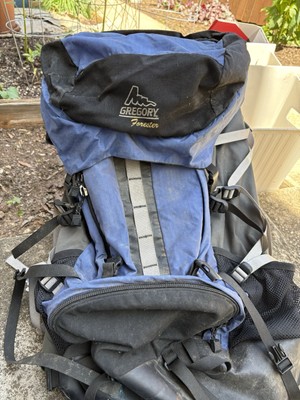 Gregory Forester Hiking Backpack Size L Blue/Black with Internal Frame