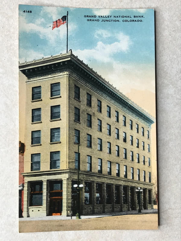 P731 Vintage Postcard Grand Valley National Bank Grand Junction Colorado CO