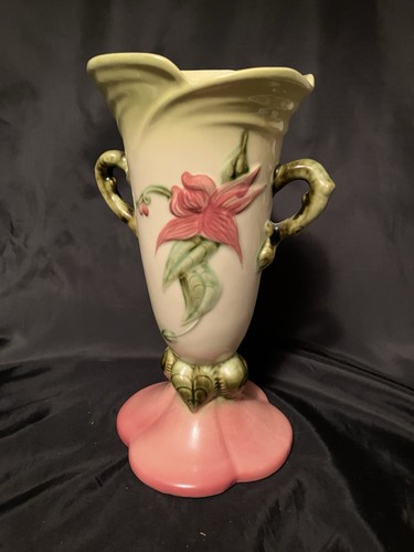 Vintage HULL WOODLAND Vase Art Pottery W-18 Matte Pink & Green 11”