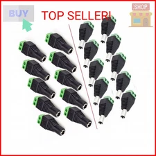 HiLetgo 10Pair Male Female 5.5 X 2.1mm DC Power Plug CCTV 12V Power Terminal Con