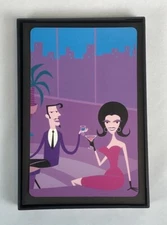 Shag Pink Panther City Scape Cocktail Hour 4" x 6" MCM Framed Print