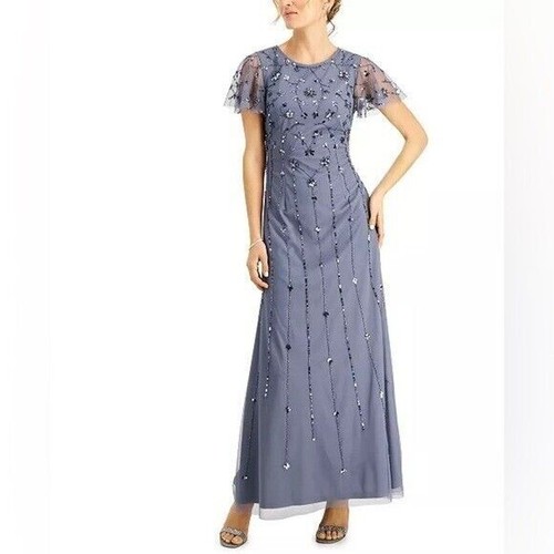 PAPELL STUDIO BY ADRIANNA PAPELLFlutter-Sleeve Embellished Gown dress size 4 - Picture 5 of 15