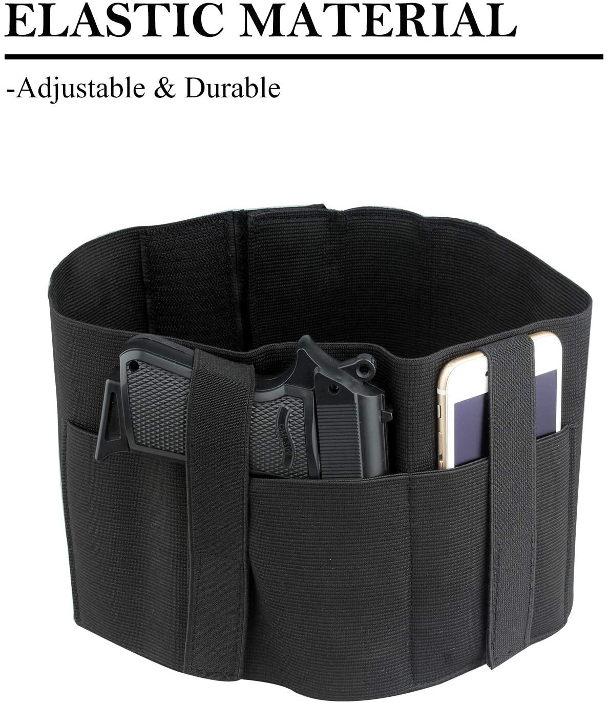 Tactical Pistol Holster Right Left Hand Belly Band Elastic