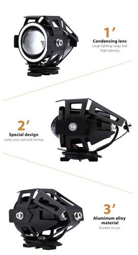 KIT DE FARO ADICIONAL PARA MOTO LED SPOTLIGHT U7 LED ANGEL EYE WHITE - Picture 48 of 62