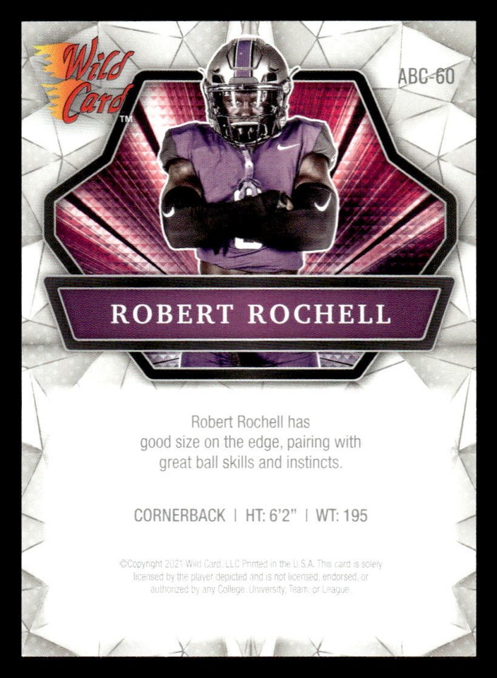 Robert Rochell Sign Robert Rochell 2021 Wild Card Alumination #ABC-60 Central Arkansas ...
