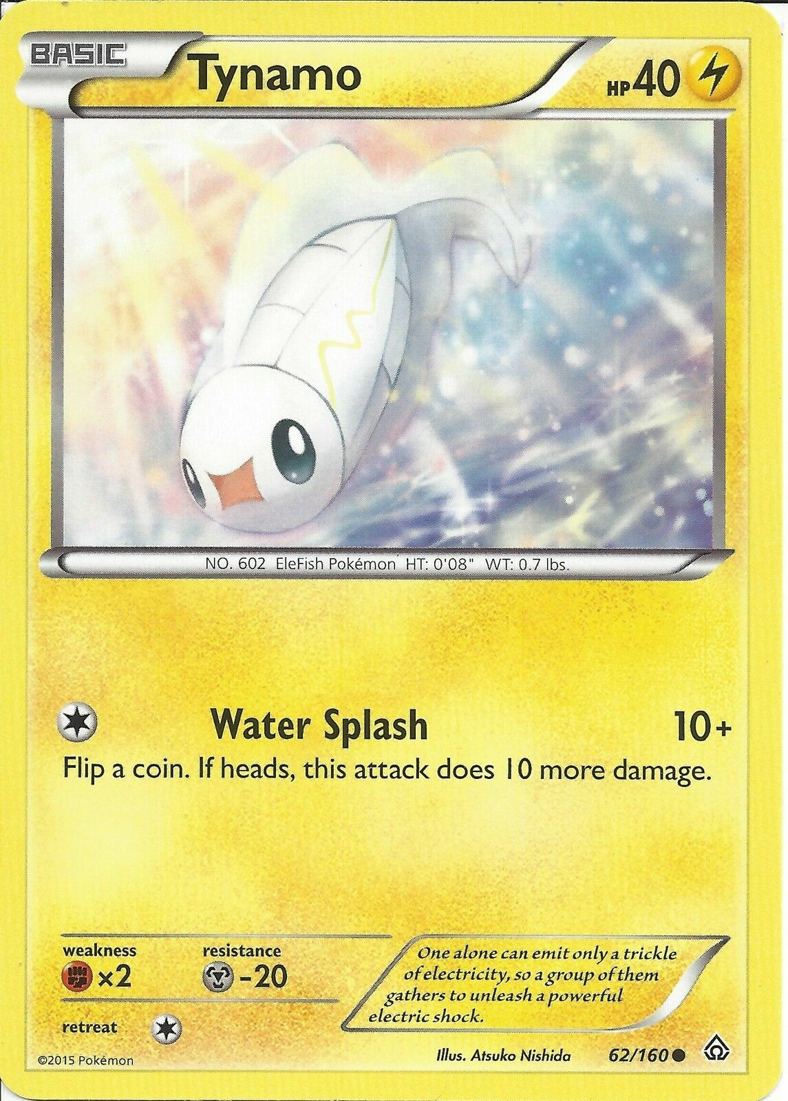 POKEMON CARD TYNAMO 62/160 NO 602 ELEFISH POKEMON TCG CCG