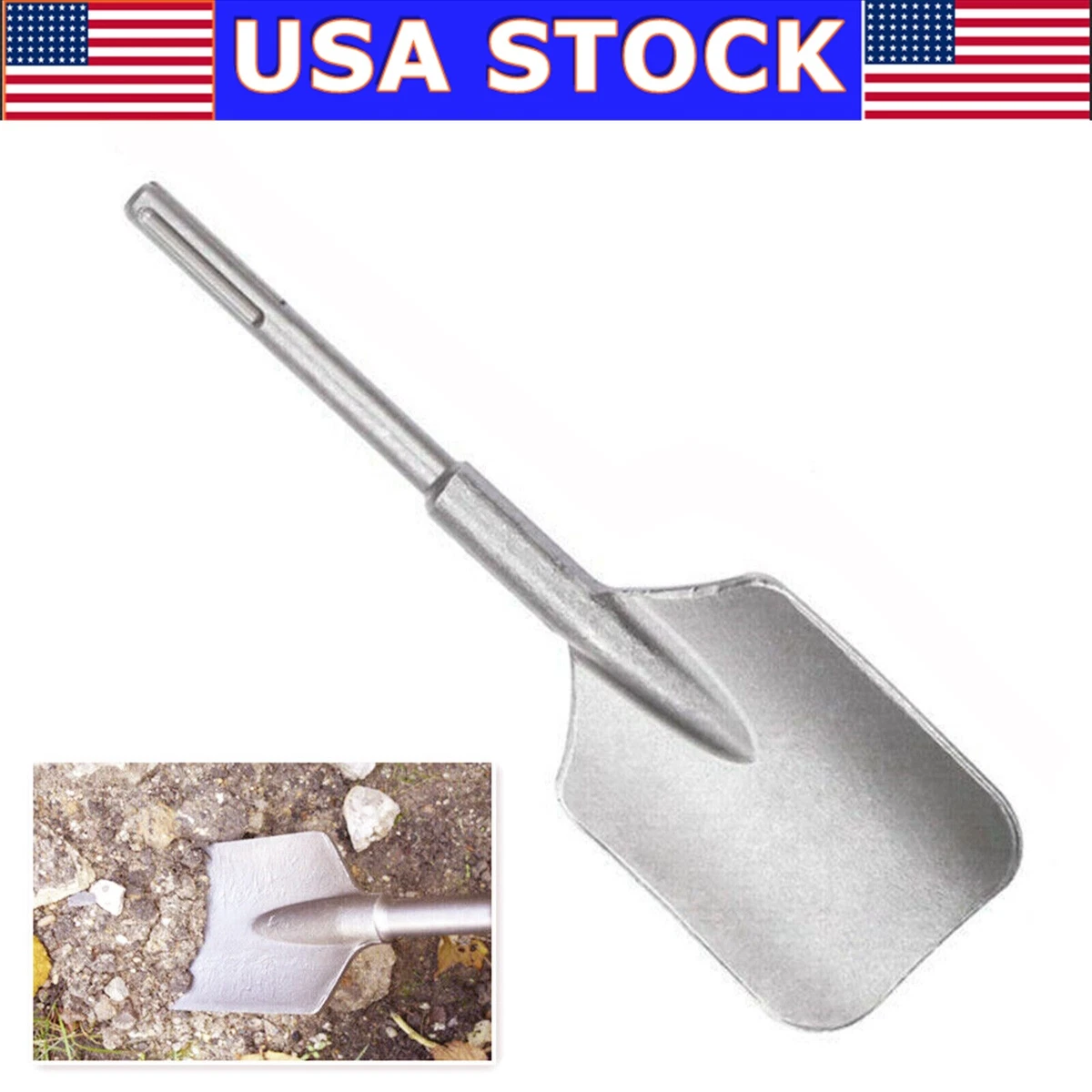 1PC SDS MAX Clay Spade Scoop Square Flat Shovel Chisel Bit for